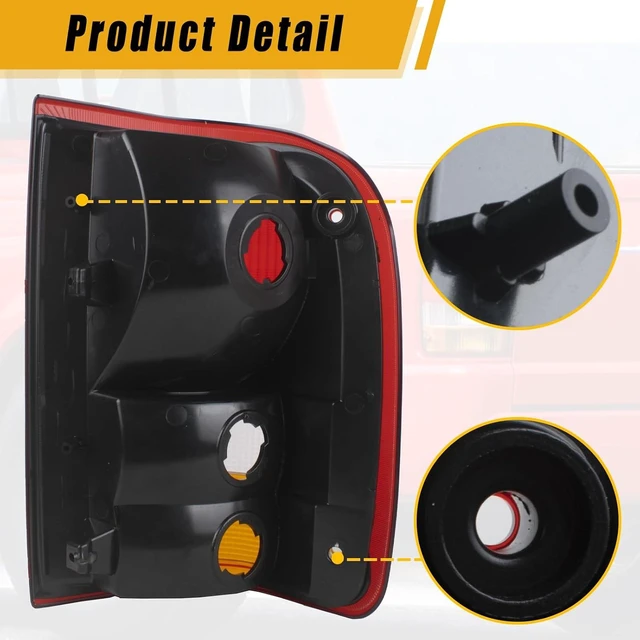 Alt view image 3 of 6 - Tail Light Compatible With 1993 1994 1995 1996 1997 Ford Ranger Driver and Passenger Side Rear Light Brake Lamps