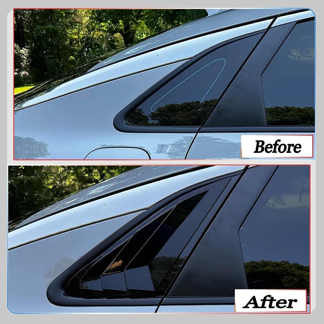 Alt view image 4 of 7 - Window Louvers, for Kia K5/Optima 2021 2022 2023 2024 2025 2026, Bright Black Side Rear Window Louvers Body Kit Accessories for Cars