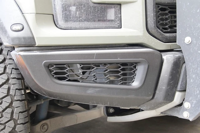 Alt view image 2 of 7 - Honeycomb Front Bumper Bottom Fog Vent & Side Fender & Headlgiht Chrome Cover Trim for 2016 2017 2018 2019 2020 Ford F150 Raptor Accessories (Front Fog Vent Black)