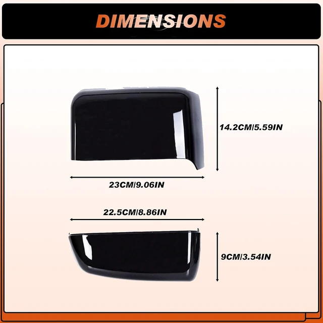 Alt view image 7 of 7 - Tow Mirror Cover Caps Glossy Black Rearview Side Mirror Caps Fit for Chevy