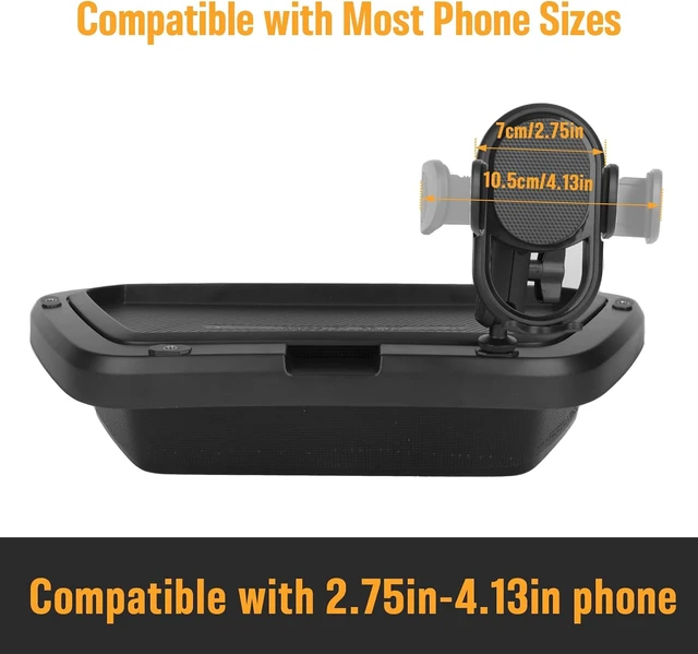 Alt view image 7 of 7 - Dual-Layer Dashboard Storage Tray with Phone Holder for 2019-2025 Chevy Silverado 1500/2500HD/3500HD (Small 7"-8" Screen Only), Snap-In Dash Organizer with 4 Screw Ports & Non-Slip Mat, OEM Fit ABS