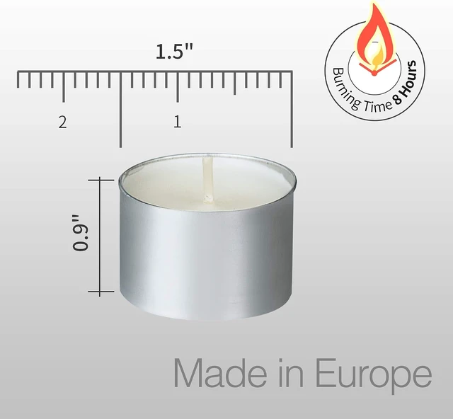 Alt view image 2 of 7 - HomeLights Tealight Candles - 8 Hour Long time Burning, Giant 100,200,300 Packs -White Votive Smokeless European Tea Light Unscented Candles for Shabbat, Weddings, Christmas,Home Decorative -200 Pack