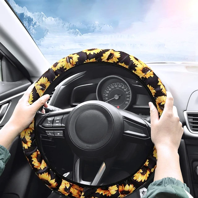 Alt view image 5 of 7 - Sunflower Car Accessory 23 pcs Steering Wheel Cover Seat Protector