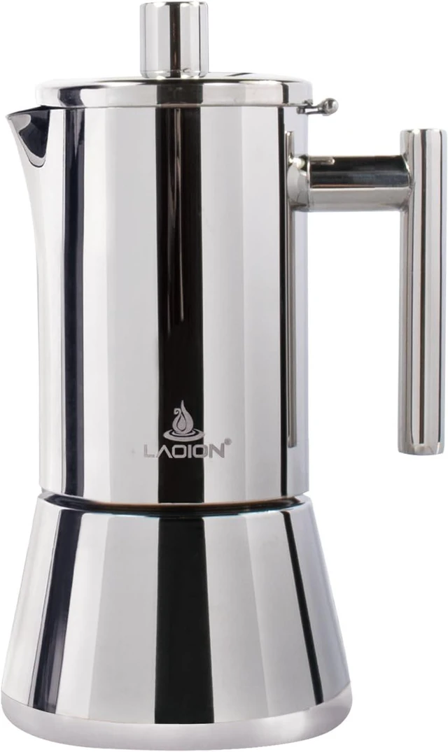 Main image of Stovetop Espresso Maker, 6Cup 10 oz Moka Pot, Stainless Steel