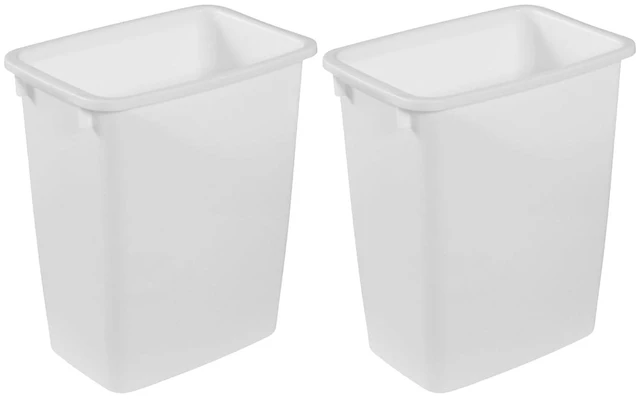 Main image of Traditional Open Top Waste Basket, White, 21 Quart, 2-Pack