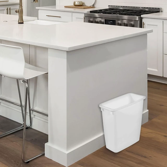Alt view image 6 of 7 - Traditional Open Top Waste Basket, White, 21 Quart, 2-Pack
