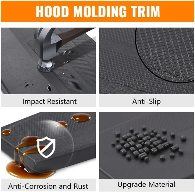 Alt view image 5 of 6 - Hood Molding Trim Moulding Fit GMC Sierra 1500 2007-2013