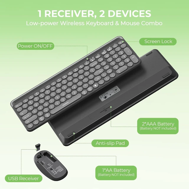 Alt view image 5 of 7 - CTU-301 Bluetooth Keyboard and Mouse Combo for iPad,Black