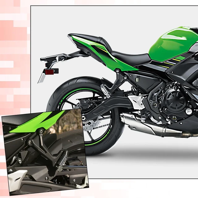 Alt view image 2 of 7 - Rear Passenger Footrests Foot Pegs w/Brackets for Kawasaki Ninja