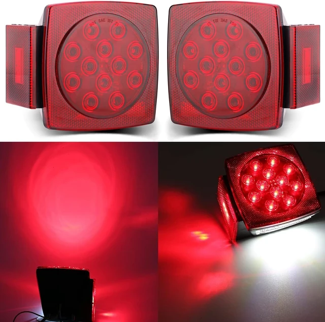 Alt view image 5 of 7 - Boat Trailer Lights Kit Submersible 15-LED Brake IP67