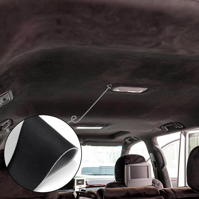 Alt view image 7 of 7 - Suede Headliner Fabric 98 X 60 1/9" Foam Backing,Black