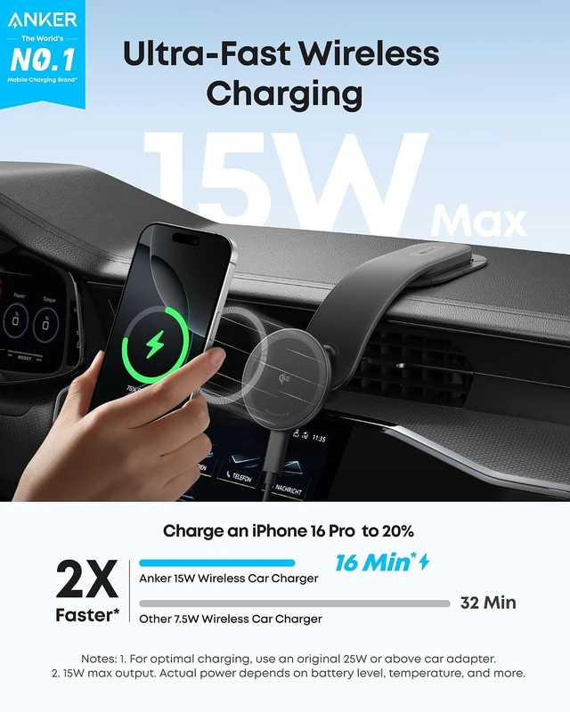 Alt view image 2 of 6 - Nano Magnetic 15W Car Charger with Alloy Bracket Wireless