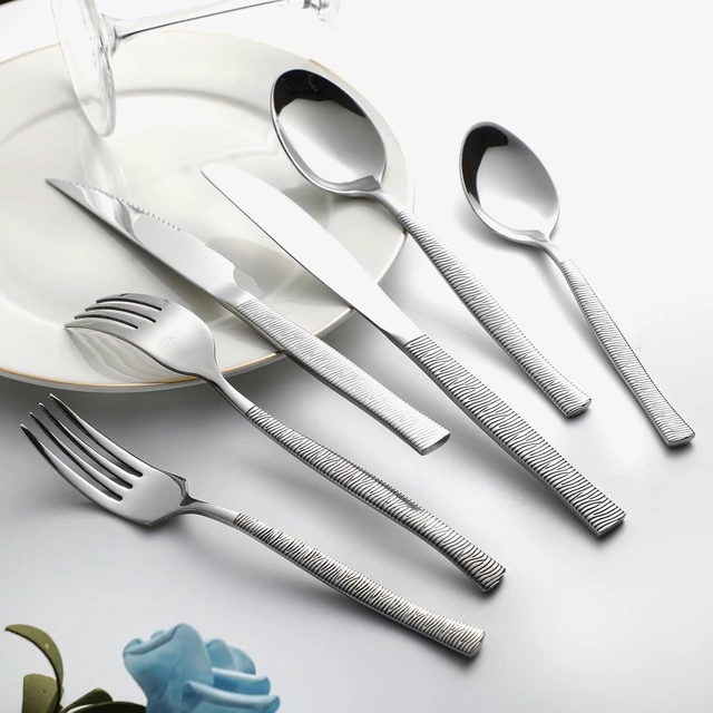 Alt view image 7 of 7 - 48-Piece Silverware Set,Stainless Steel Flatware Set with Steak Knives for 8,Include Knives Spoons and Forks Set,Tableware Cutlery Set for Home Kitchen Hotel Restaurant