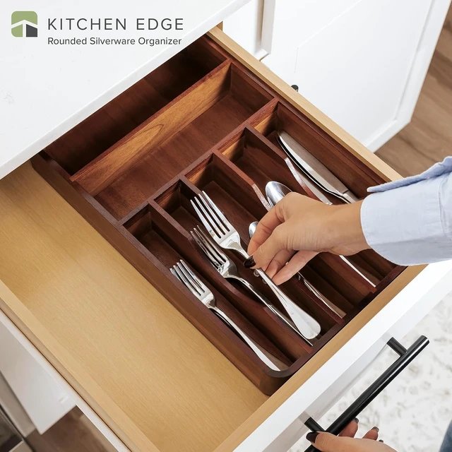 Alt view image 2 of 7 - Silverware & Utensil Organizer, Fixed 10.5 in, Acacia