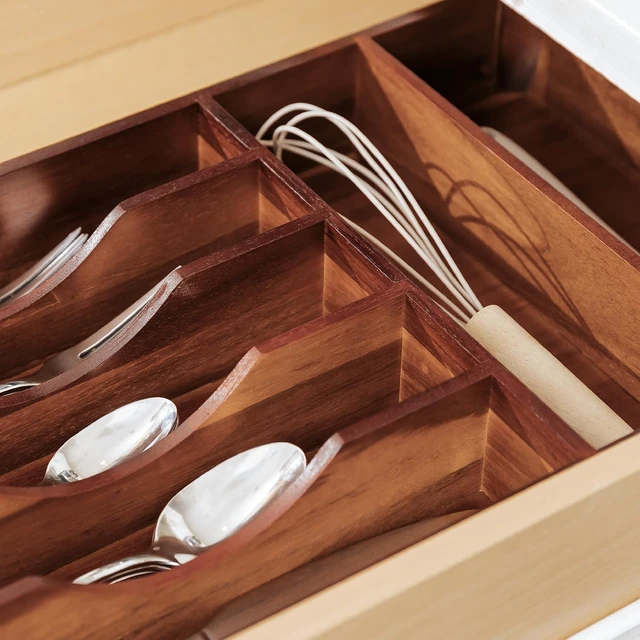 Alt view image 7 of 7 - Silverware & Utensil Organizer, Fixed 10.5 in, Acacia