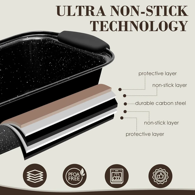 Alt view image 5 of 7 - Baking Pans Set Nonstick, Bakeware Sets Stackable with Silicone Handles, 22 Pieces Oven Pan for Cooking Including Baking Cookie Sheet with Rack, Roast Pan, Cake Pan, Loaf Pan, Muffin Pan, Black