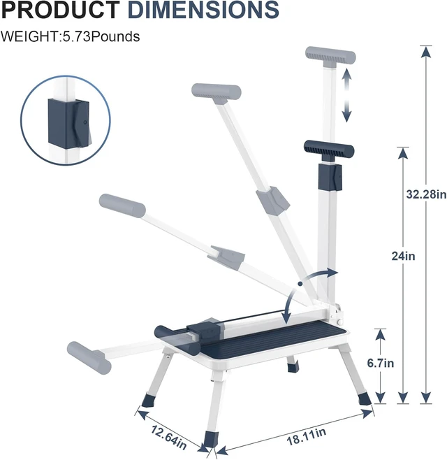 Alt view image 3 of 7 - Folding Step Stool, Step Stools with Handle for Elderly Adults