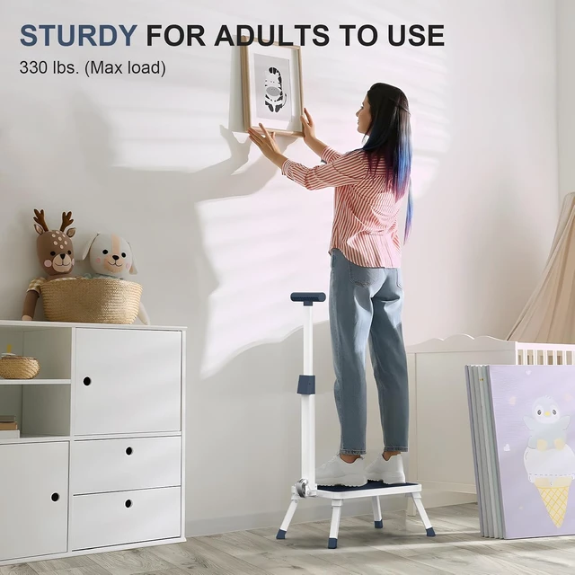 Alt view image 5 of 7 - Folding Step Stool, Step Stools with Handle for Elderly Adults