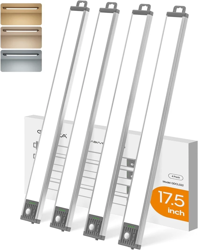 Main image of 17.5inch Under Cabinet Lighting, 4500Mah Motion Sensor Light Indoor, 4 Pack