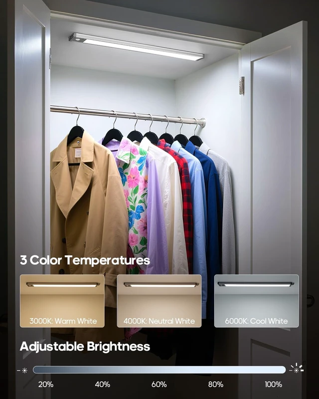 Alt view image 6 of 7 - 17.5inch Under Cabinet Lighting, 4500Mah Motion Sensor Light Indoor, 4 Pack
