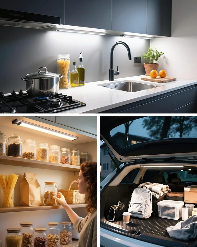 Alt view image 7 of 7 - 17.5inch Under Cabinet Lighting, 4500Mah Motion Sensor Light Indoor, 4 Pack