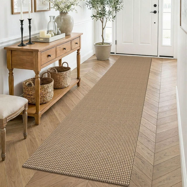 Main image of Boho Runners for Hallways 2x8 ft Washable Kitchen Runner Non Slip Rubber Backed Hall Runners Cotton Entryway Runner Rugs for Indoor Backdoor Bedroom Kitchen, Orange Beige/Tan/Brown