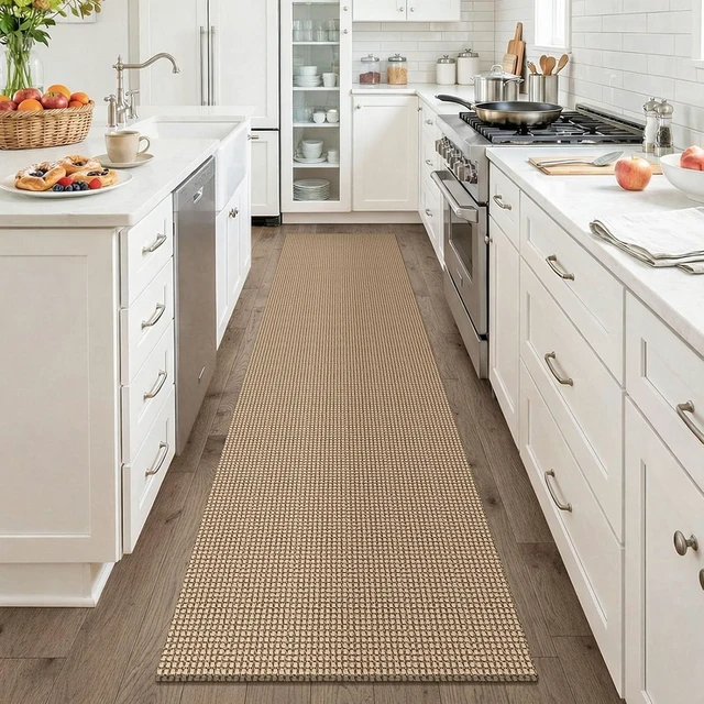 Alt view image 2 of 7 - Boho Runners for Hallways 2x8 ft Washable Kitchen Runner Non Slip Rubber Backed Hall Runners Cotton Entryway Runner Rugs for Indoor Backdoor Bedroom Kitchen, Orange Beige/Tan/Brown