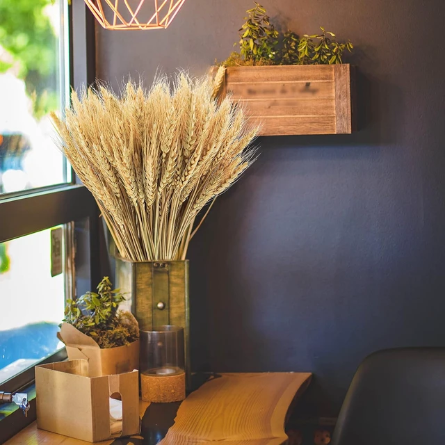 Alt view image 2 of 7 - 600 Stems Natural Dried Wheat Stalks, 18 inches Dried Wheat Grass Bundle Wheat Sheaves Wreath for Flowers Arrangement Wedding Table Centerpieces Home Kitchen Office DIY Party Décor