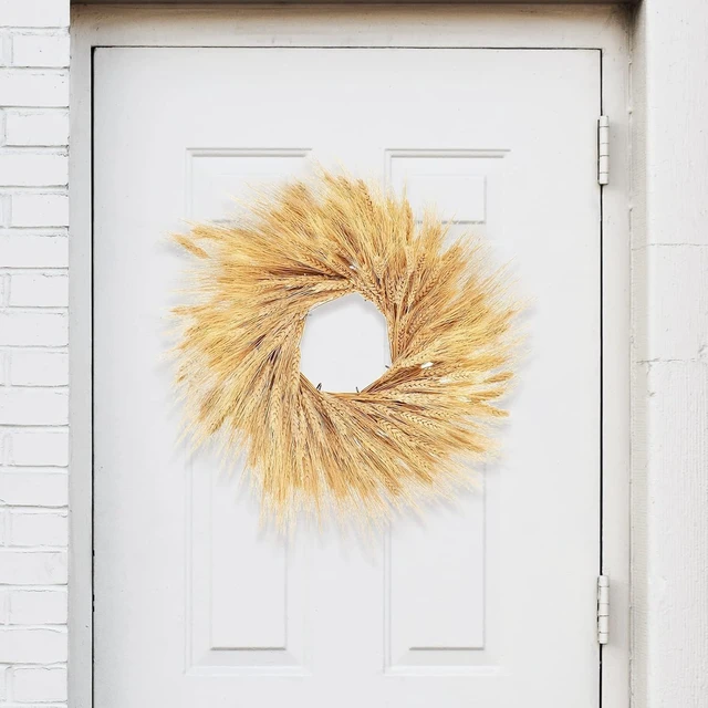 Alt view image 4 of 7 - 600 Stems Natural Dried Wheat Stalks, 18 inches Dried Wheat Grass Bundle Wheat Sheaves Wreath for Flowers Arrangement Wedding Table Centerpieces Home Kitchen Office DIY Party Décor