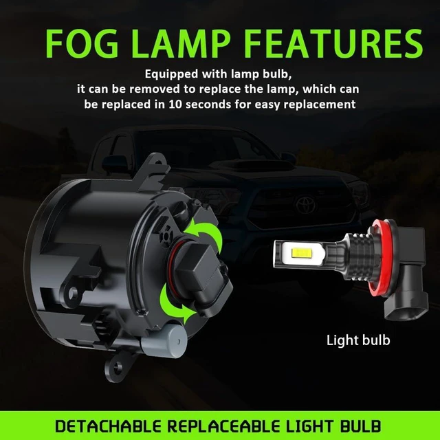 Alt view image 2 of 7 - Fog Light Assembly Fit for Mitsubishi Outlander 2014-2016 3.5 Inch Round Clear Lens Fog Light Kit with 6500k Cool White Bulbs Upgrade Replacement,Driver and Passenger Side,NI2592137