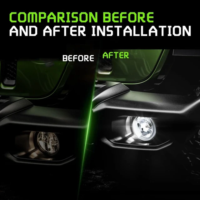 Alt view image 5 of 7 - Fog Light Assembly Fit for Mitsubishi Outlander 2014-2016 3.5 Inch Round Clear Lens Fog Light Kit with 6500k Cool White Bulbs Upgrade Replacement,Driver and Passenger Side,NI2592137