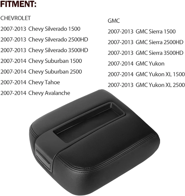 Alt view image 2 of 7 - Center Console Lid Replacement for 2007-2014 Silverado Sierra, Black