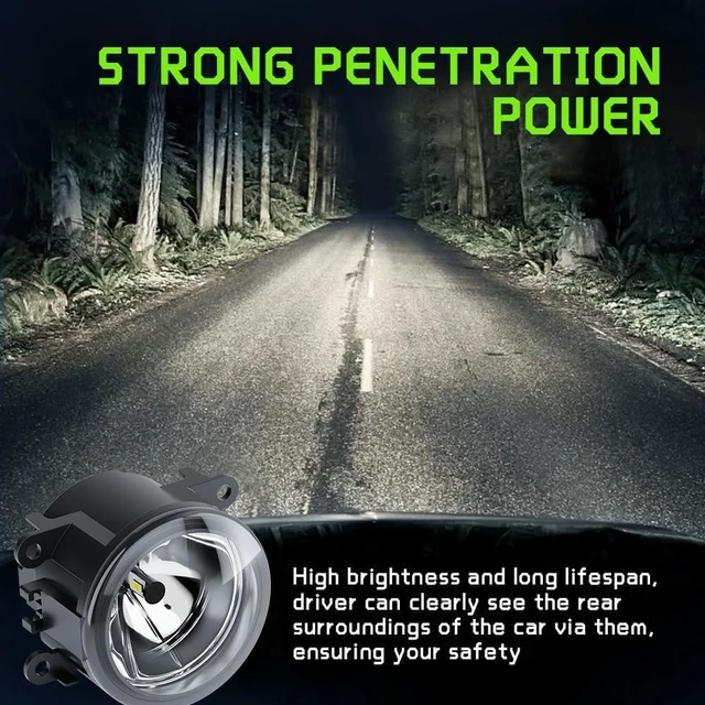 Alt view image 7 of 7 - Fog Light Assembly Fit for Mitsubishi Outlander 2014-2016 3.5 Inch Round Clear Lens Fog Light Kit with 6500k Cool White Bulbs Upgrade Replacement,Driver and Passenger Side,NI2592137