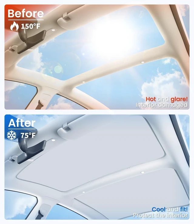 Alt view image 2 of 7 - Tesla Model 3 Sunshade Roof for 2020-2026, Gray