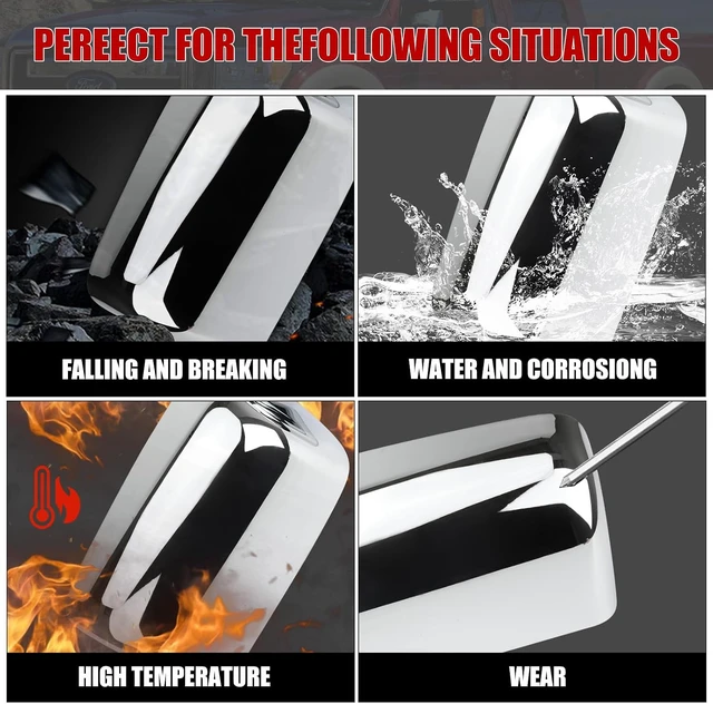 Alt view image 4 of 7 - Towing Mirror Cover Cap Replace for 2008-2016 Ford F250 F350 F450 F550