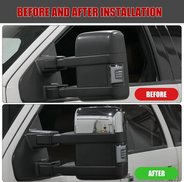 Alt view image 6 of 7 - Towing Mirror Cover Cap Replace for 2008-2016 Ford F250 F350 F450 F550