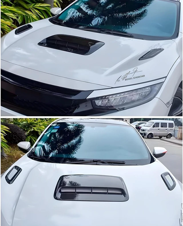 Alt view image 3 of 5 - Car Hood Air Outlet Decoration Parts Nose Cover Air Outlet Modification Hood Air Outlet-carbon fiber
