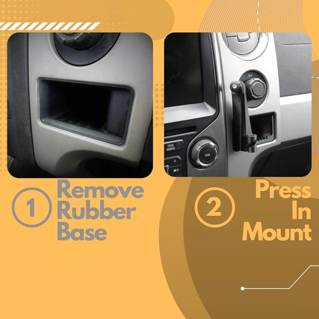 Alt view image 6 of 7 - Phone Holder for Ford F-150 2009-2014, Lincoln Mark LT 2010-1014 - Custom Fit in Dash Pocket Phone Mount