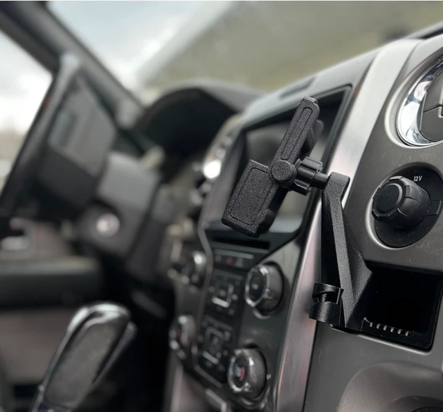 Alt view image 7 of 7 - Phone Holder for Ford F-150 2009-2014, Lincoln Mark LT 2010-1014 - Custom Fit in Dash Pocket Phone Mount