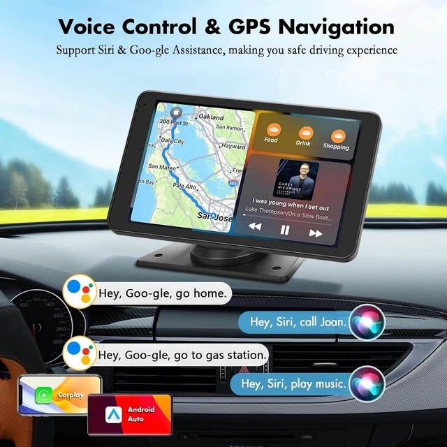 Alt view image 3 of 7 - Premium CarPlay Screen for Car, Bluetooth, Backup Camera, 7"HD
