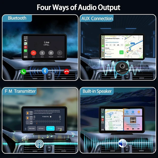 Alt view image 6 of 7 - Premium CarPlay Screen for Car, Bluetooth, Backup Camera, 7"HD