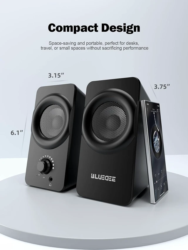 Alt view image 6 of 7 - Computer Speakers for Desktop PC, Dual Driver PC Speakers with RGB