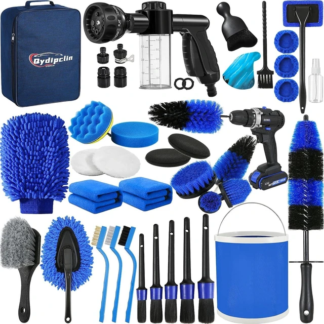 Main image of 42Pcs Car Detailing Kit Detailing Brush Set Car Wash Cleaning Kit Blue