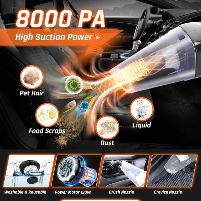 Alt view image 2 of 7 - 61 PCS Car Detailing Kit Interior Cleaner, Auto Detailing Kit, Car Vacuum Car Interior Detailing Kit, Car Wash Kit with Bucket Detailing Brush Set Car Accessories for Motorcycle, Cars, Bikes, Wheels