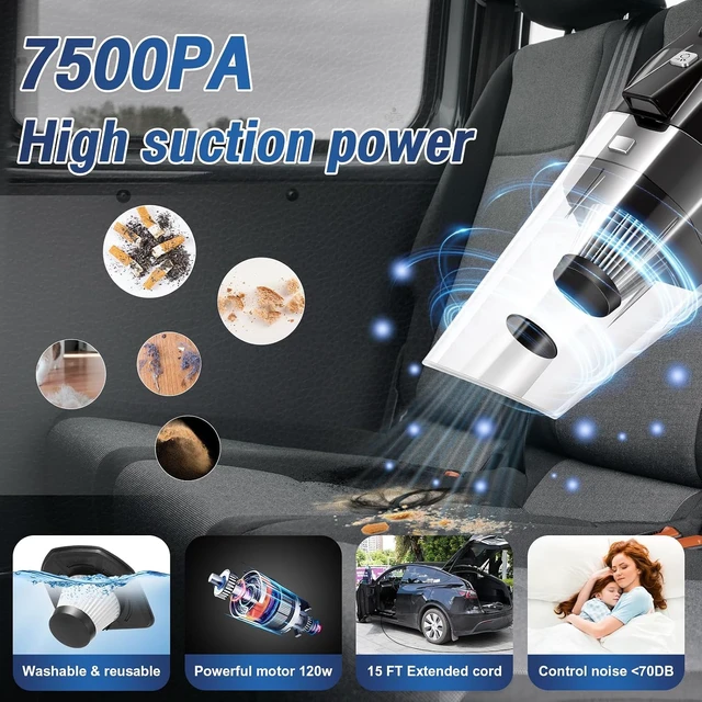 Alt view image 3 of 7 - 25Pcs Car Cleaning Kit, Interior Detailing Kit with 4in1 High Power Vacuum