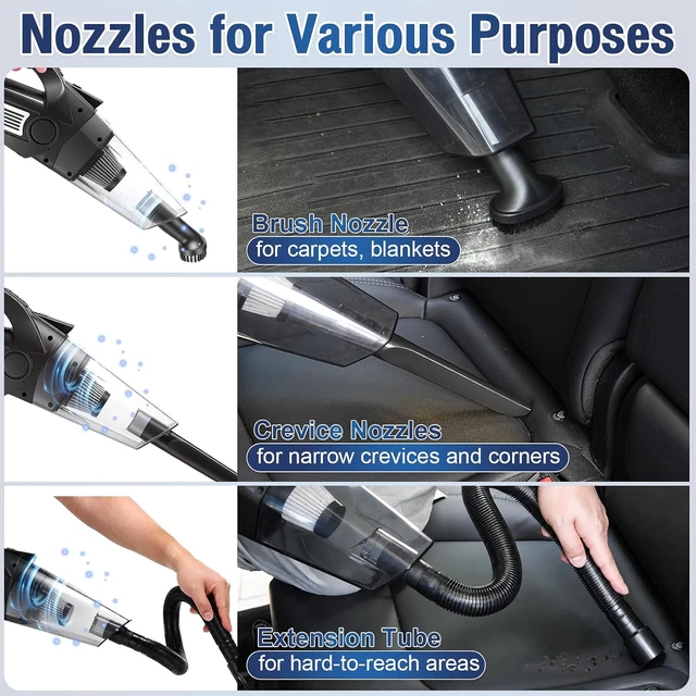 Alt view image 4 of 7 - 25Pcs Car Cleaning Kit, Interior Detailing Kit with 4in1 High Power Vacuum