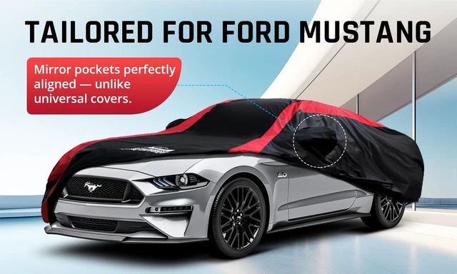 Alt view image 2 of 7 - Car Cover Waterproof Custom Fit for Ford Mustang 1994-2026