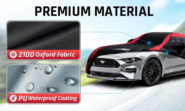 Alt view image 3 of 7 - Car Cover Waterproof Custom Fit for Ford Mustang 1994-2026