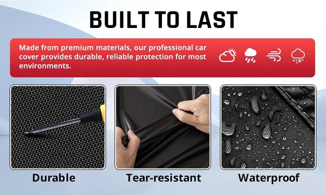 Alt view image 4 of 7 - Car Cover Waterproof Custom Fit for Ford Mustang 1994-2026
