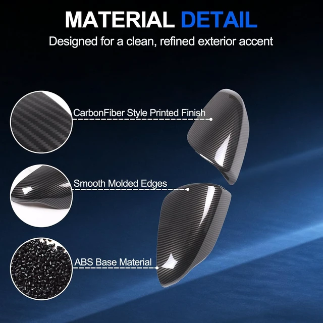 Alt view image 3 of 7 - 2PCS Car Rearview Mirror Cover Trims Compatible with 2022-2025 Subaru WRX Side Mirror Cover Car Exterior Door Side Rear View Mirror Protector Cover (Carbon Fiber Pattern)